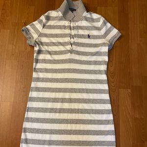 Women’s Ralp Lauren Polo Dress (Gray and white)